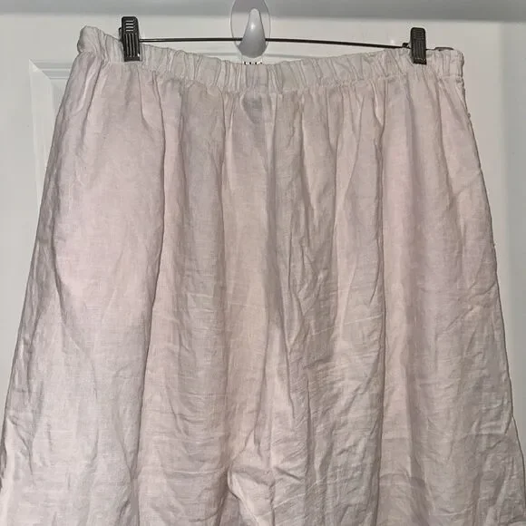 Bryn Walker 1X Womens Pants Linen Pink Pull On Wide Leg Pocket Resort Lagenlook - Picture 7 of 8